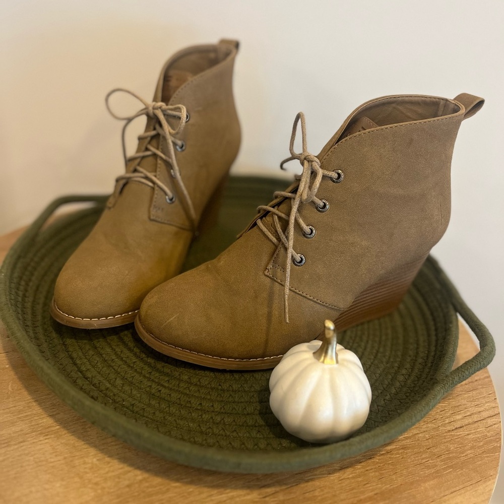 Wedge Lace Up Booties